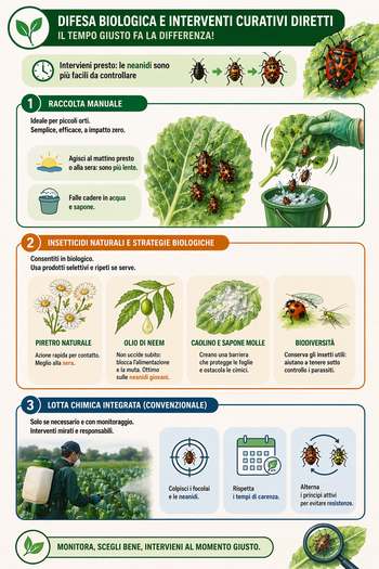 Infografica difesa biologica contro parassiti delle piante