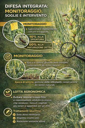 difesa integrata afidi del frumento infografica
