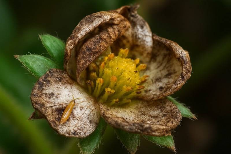 fiori colpiti da frankinella tritici