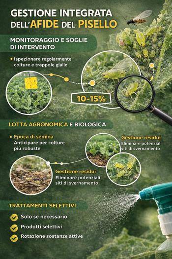 gestione integrata afidi dei piselli infografica
