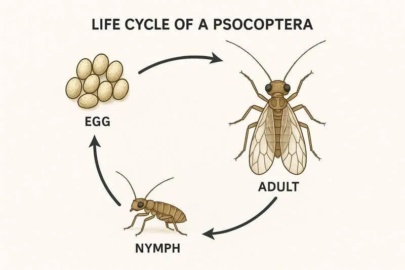 immagine ciclo biologico psocottero
