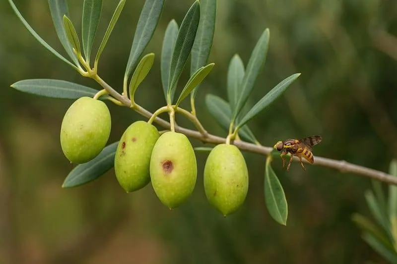 immagine mosca olearia su olivo