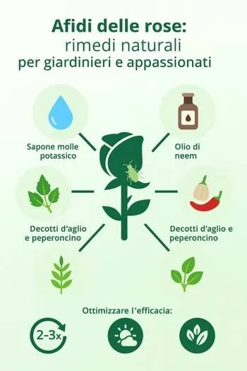 infografica rimedi naturali contro afidi delle rose