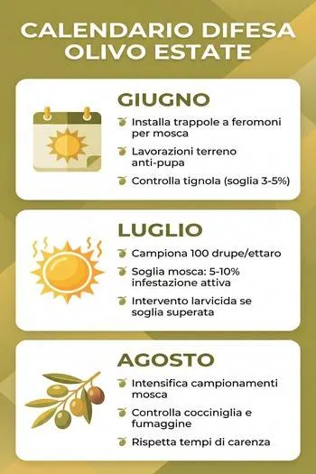 infografica su come curare l'olivo in estate