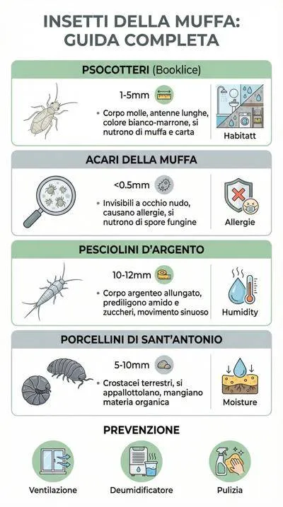 infografica sugli insetti della muffa