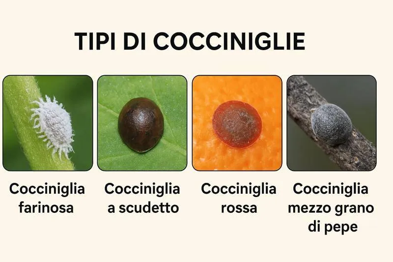 infografica tipi di cocciniglie