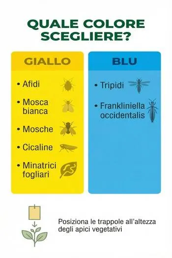 i colori delle trappole cromotropiche gialle o blu